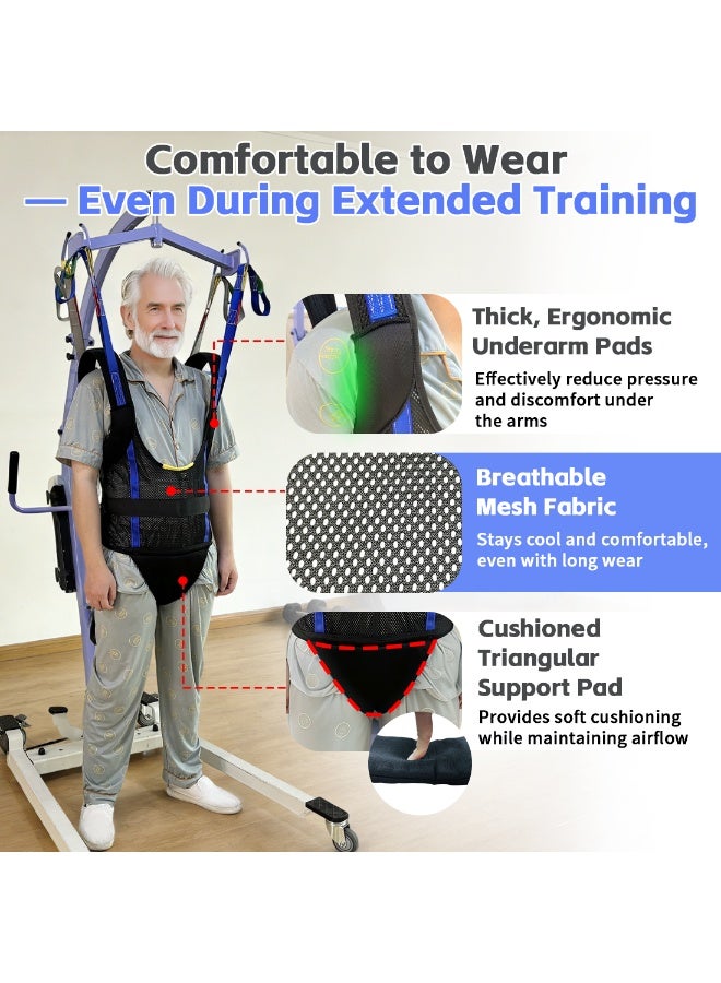Ehucon Comfort Padded Patient Lift Walking Sling,500lbs Safety Loading Weight,Medical Hoist Standing Aids for Ambulating Support Training - Image 3
